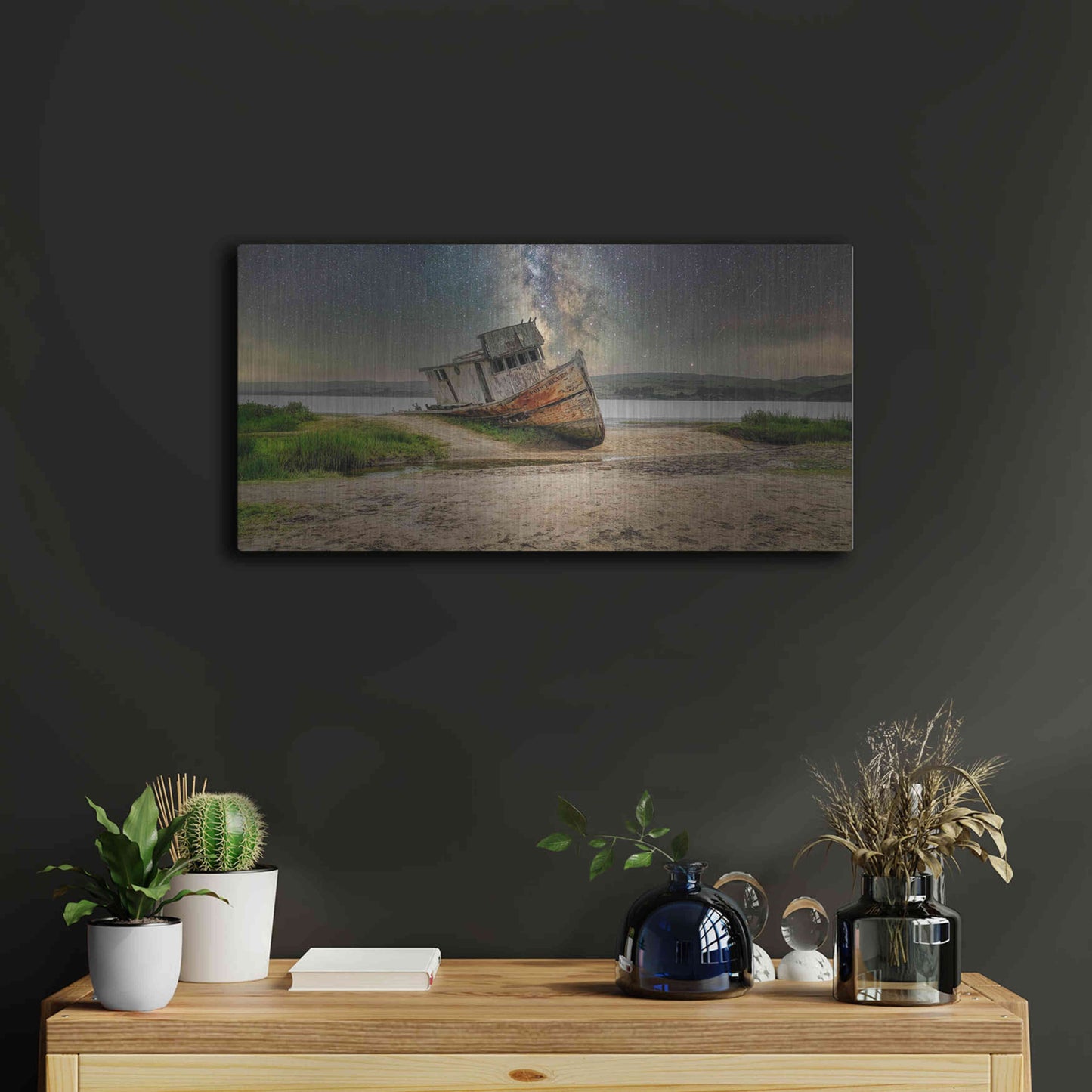 Luxe Metal Art 'Stranded' by Epic Portfolio Metal Wall Art,24x12