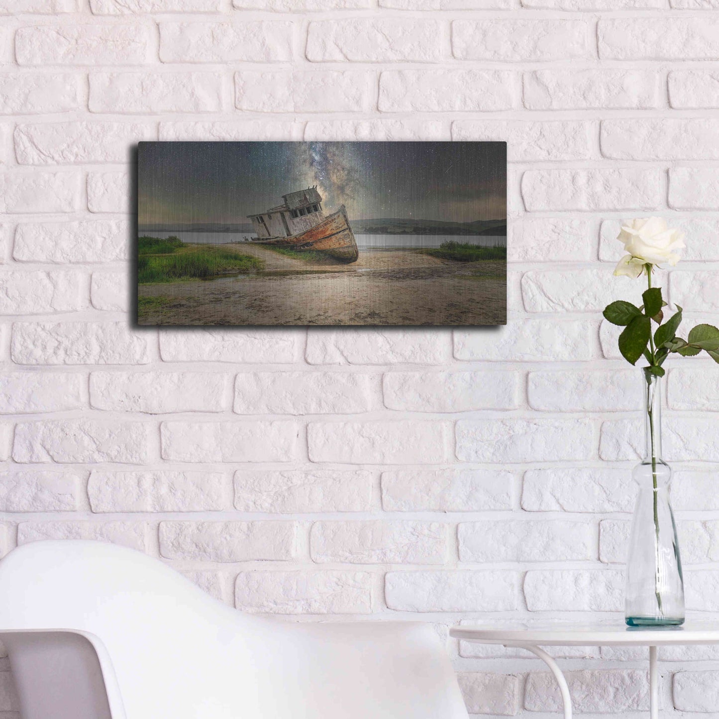 Luxe Metal Art 'Stranded' by Epic Portfolio Metal Wall Art,24x12