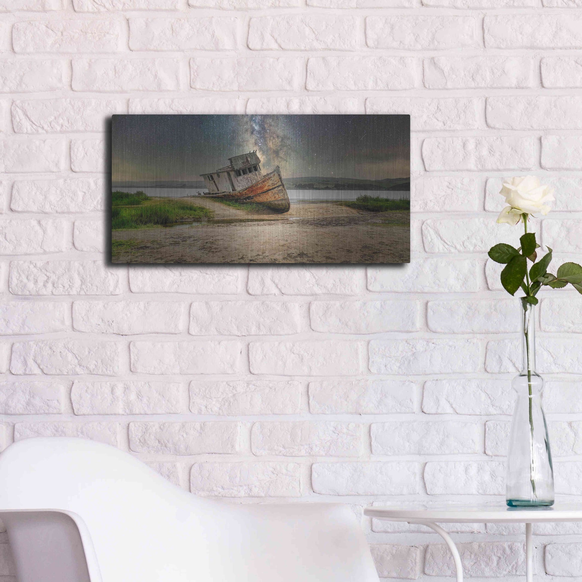 Luxe Metal Art 'Stranded' by Epic Portfolio Metal Wall Art,24x12
