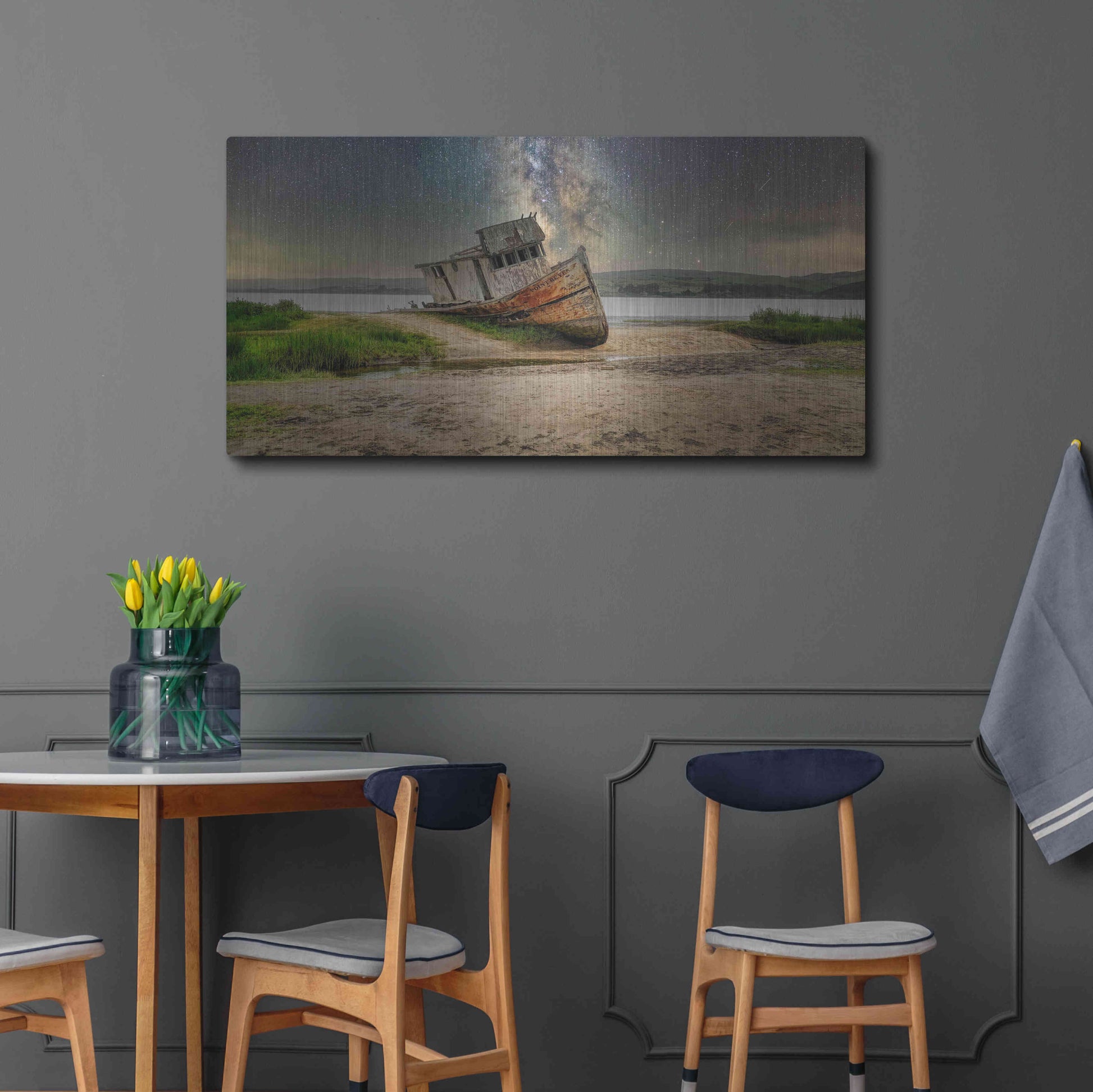 Luxe Metal Art 'Stranded' by Epic Portfolio Metal Wall Art,48x24