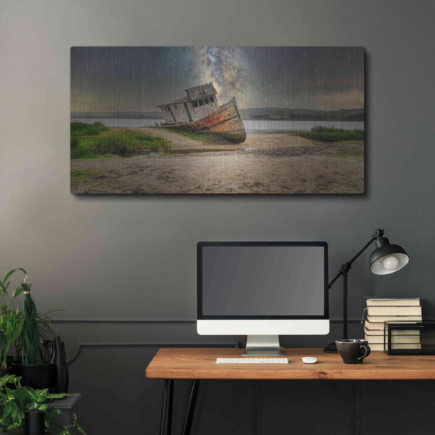 Luxe Metal Art 'Stranded' by Epic Portfolio Metal Wall Art,48x24