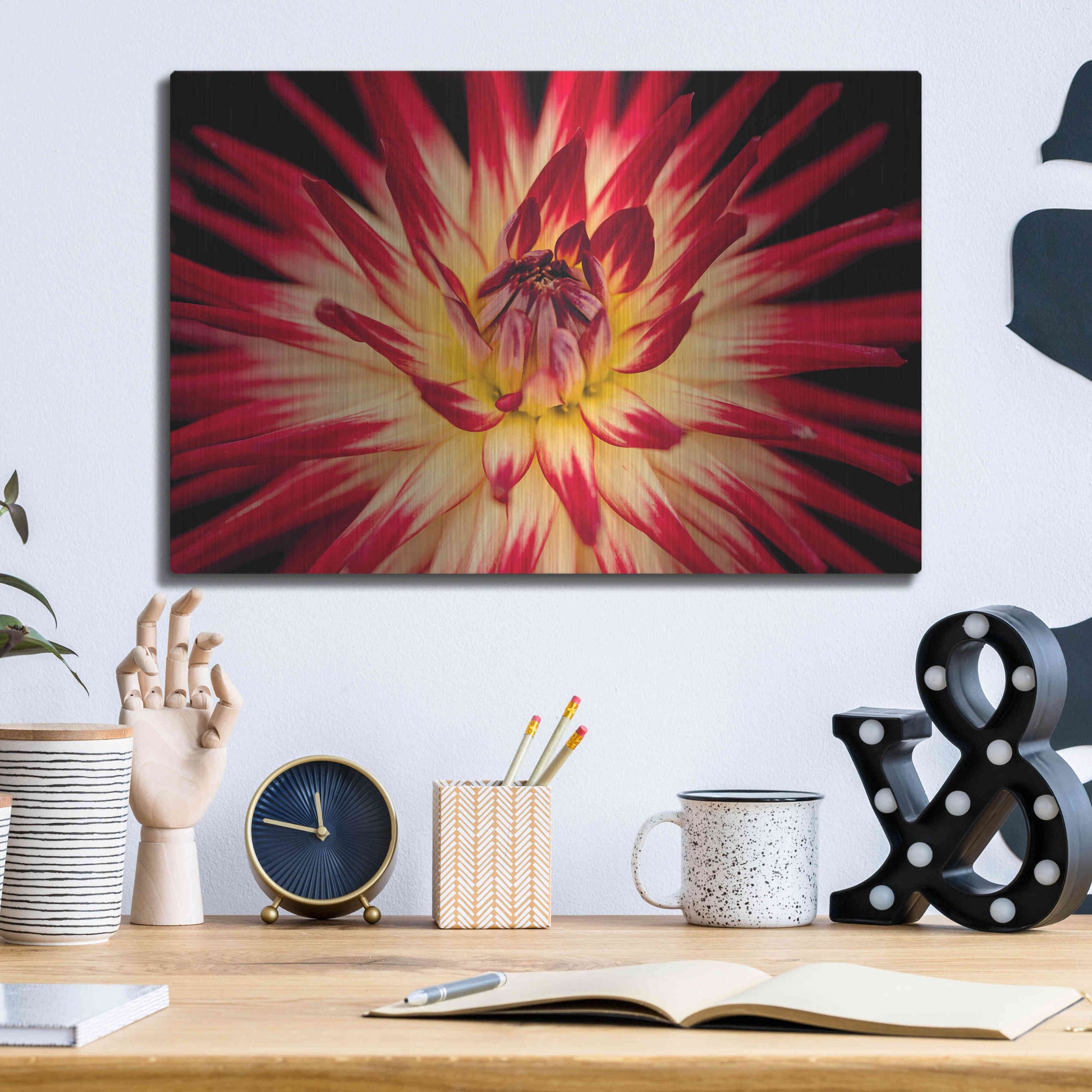 Luxe Metal Art 'Sunfire' by Epic Portfolio Metal Wall Art,16x12