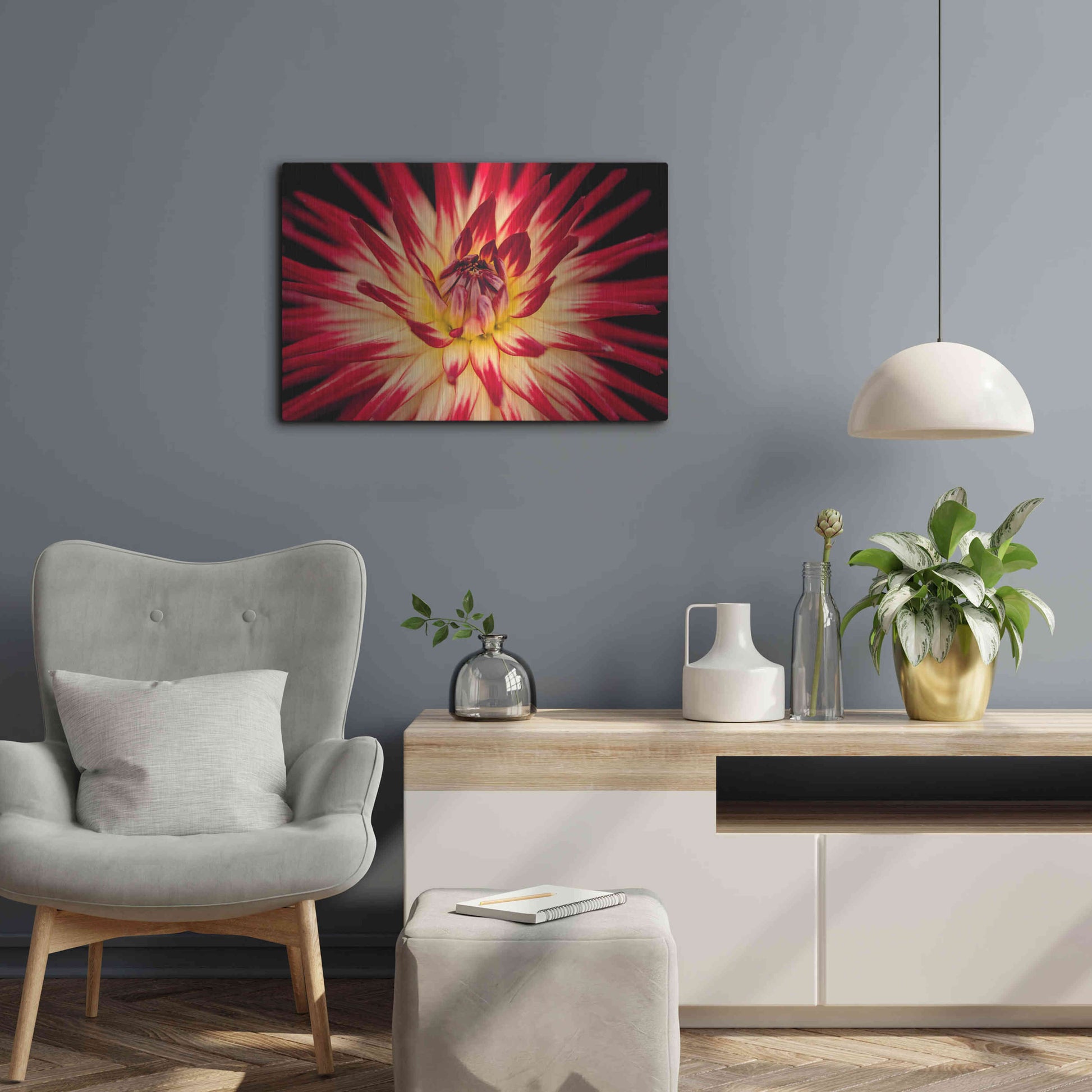 Luxe Metal Art 'Sunfire' by Epic Portfolio Metal Wall Art,24x16