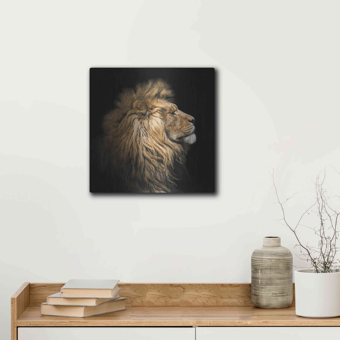 Luxe Metal Art 'The King Of The Jungle' by Epic Portfolio Metal Wall Art,12x12