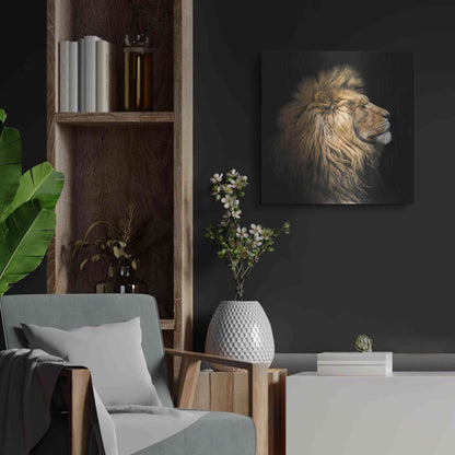 Luxe Metal Art 'The King Of The Jungle' by Epic Portfolio Metal Wall Art,24x24