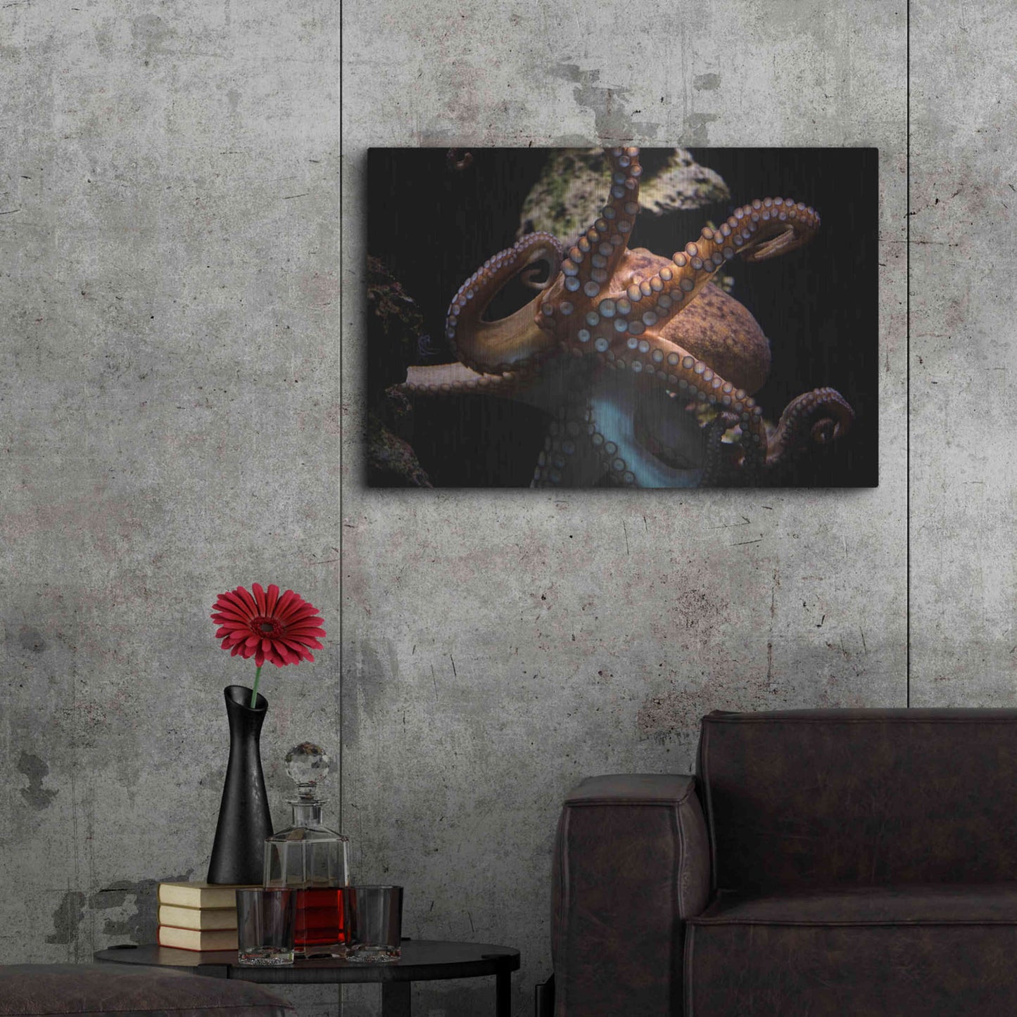 Luxe Metal Art 'The Kraken' by Epic Portfolio Metal Wall Art,36x24