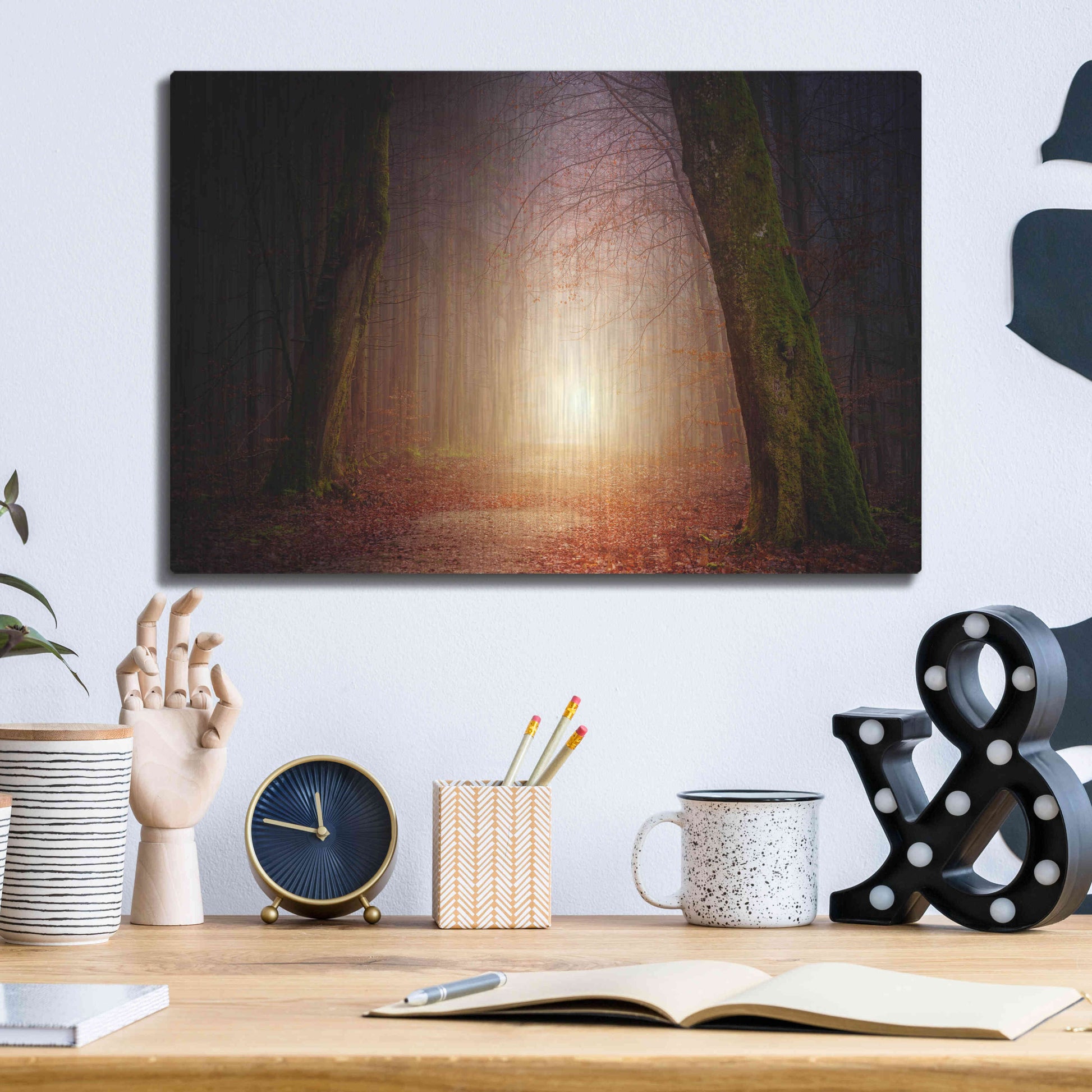 Luxe Metal Art 'The Unknown Path' by Epic Portfolio Metal Wall Art,16x12