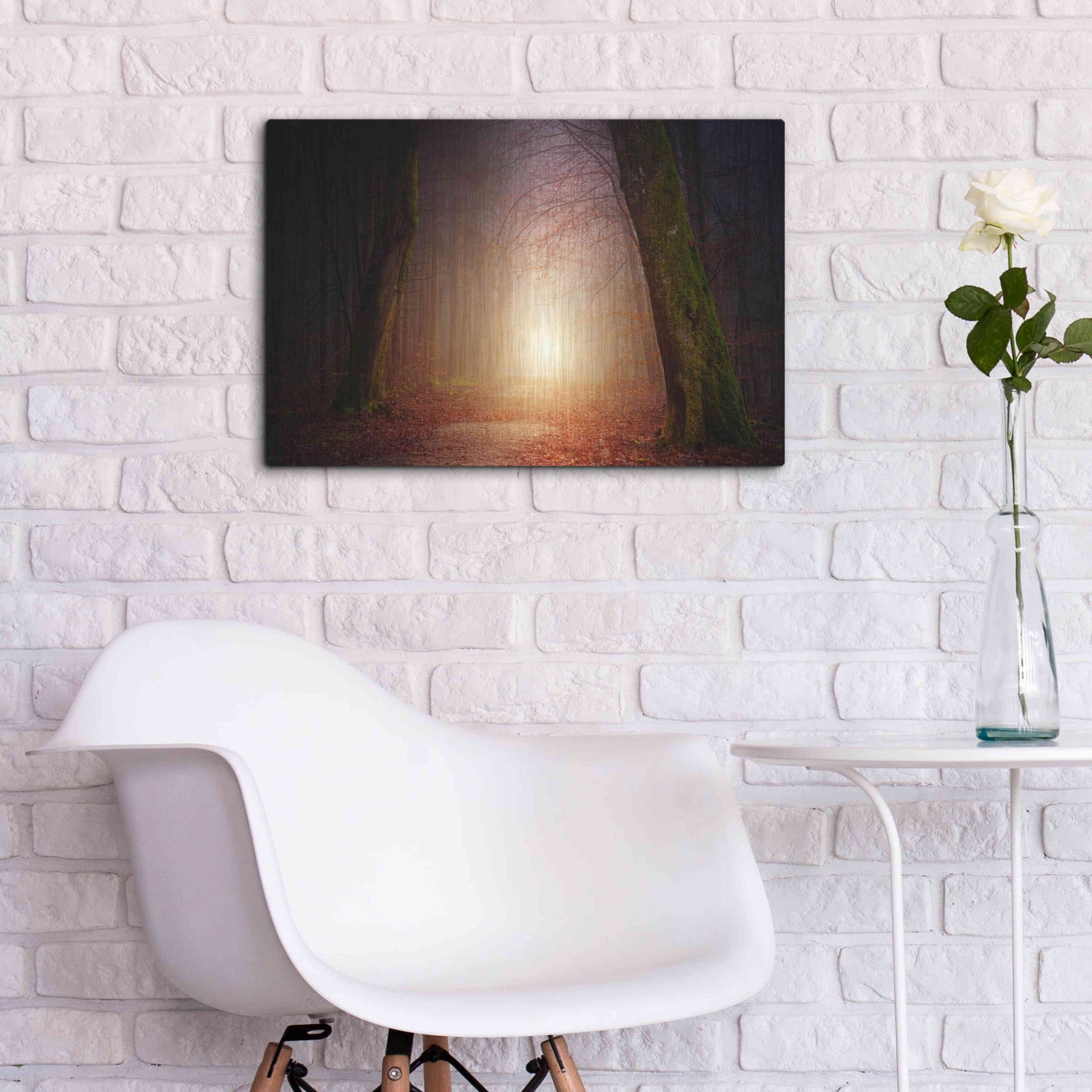 Luxe Metal Art 'The Unknown Path' by Epic Portfolio Metal Wall Art,24x16