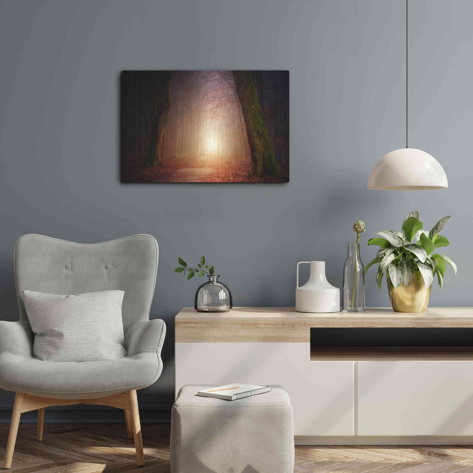 Luxe Metal Art 'The Unknown Path' by Epic Portfolio Metal Wall Art,24x16