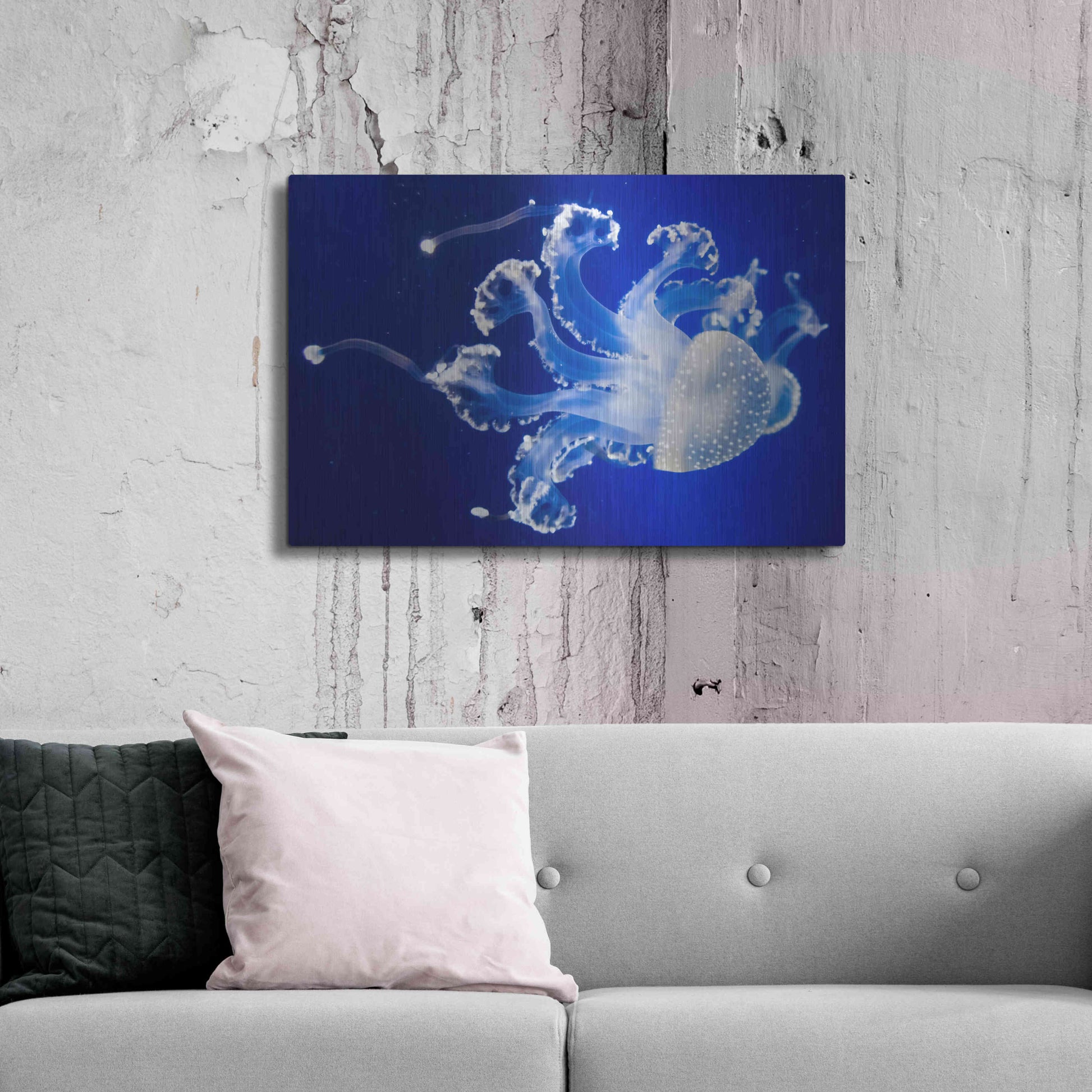 Luxe Metal Art 'Translucent Jellyfish' by Epic Portfolio Metal Wall Art,36x24