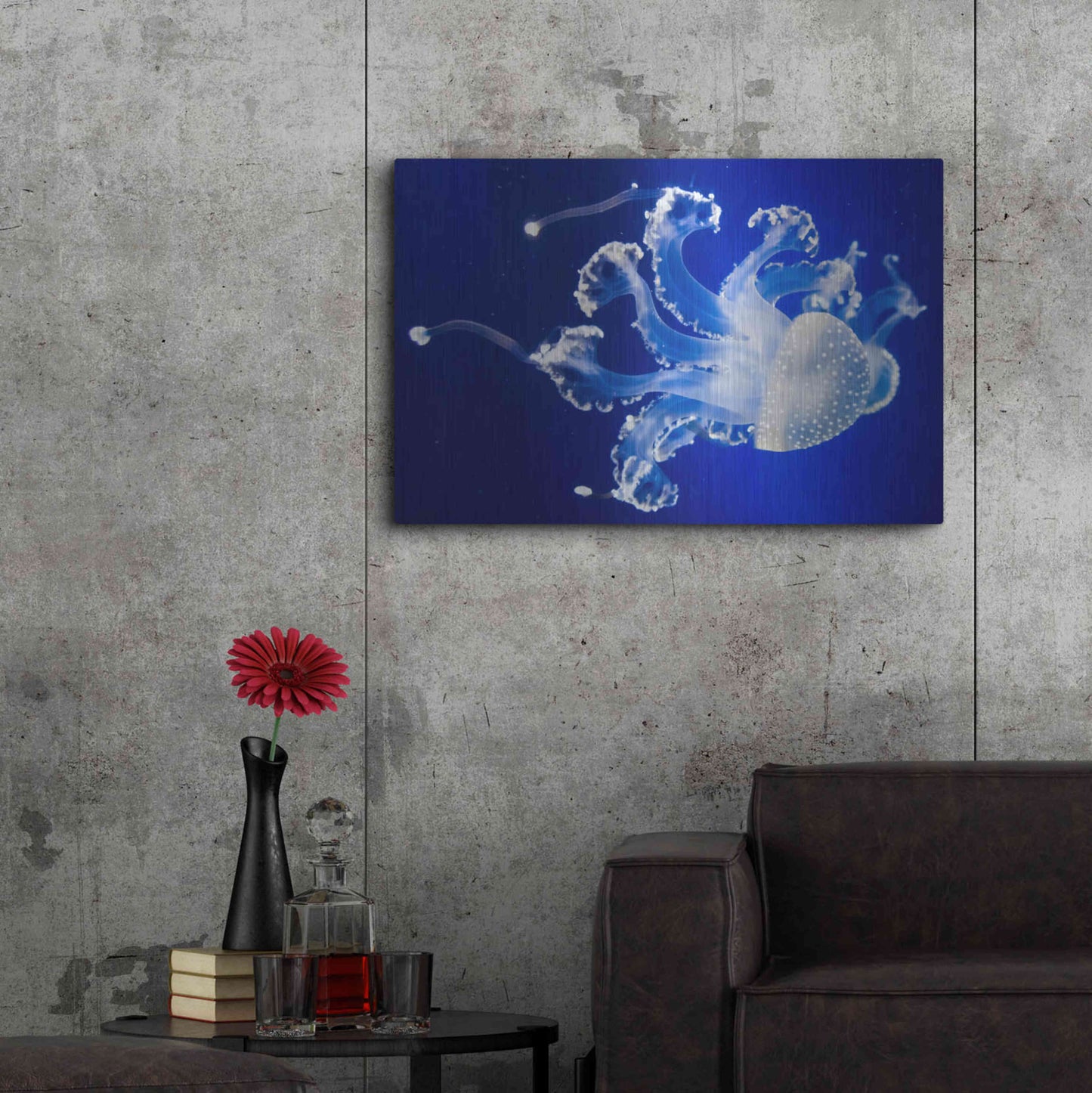 Luxe Metal Art 'Translucent Jellyfish' by Epic Portfolio Metal Wall Art,36x24