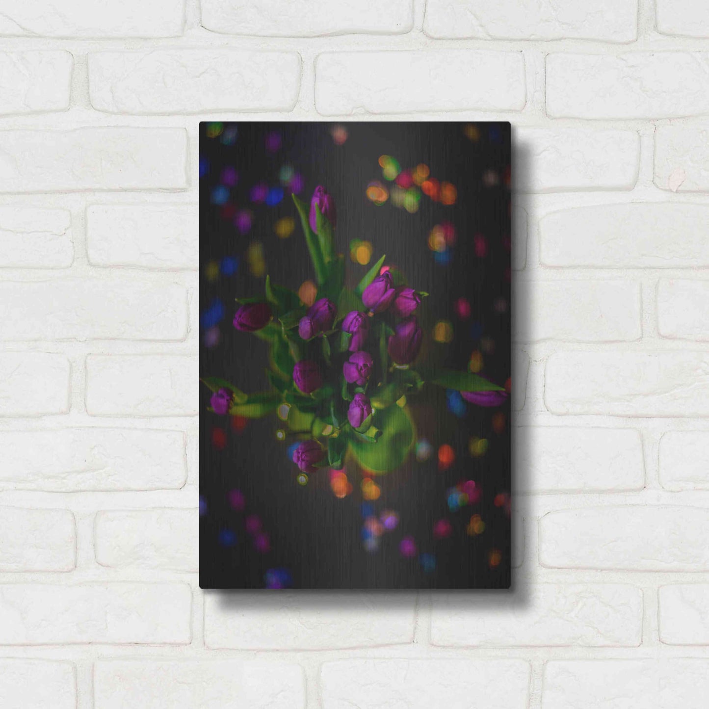 Luxe Metal Art 'Tulip Confetti' by Epic Portfolio Metal Wall Art,12x16