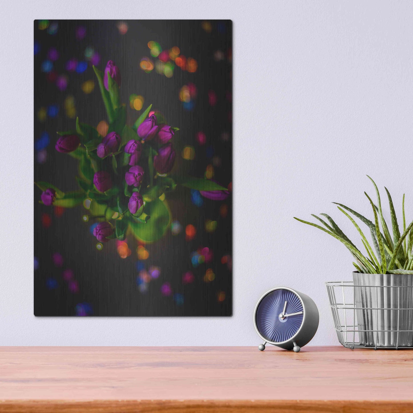 Luxe Metal Art 'Tulip Confetti' by Epic Portfolio Metal Wall Art,12x16