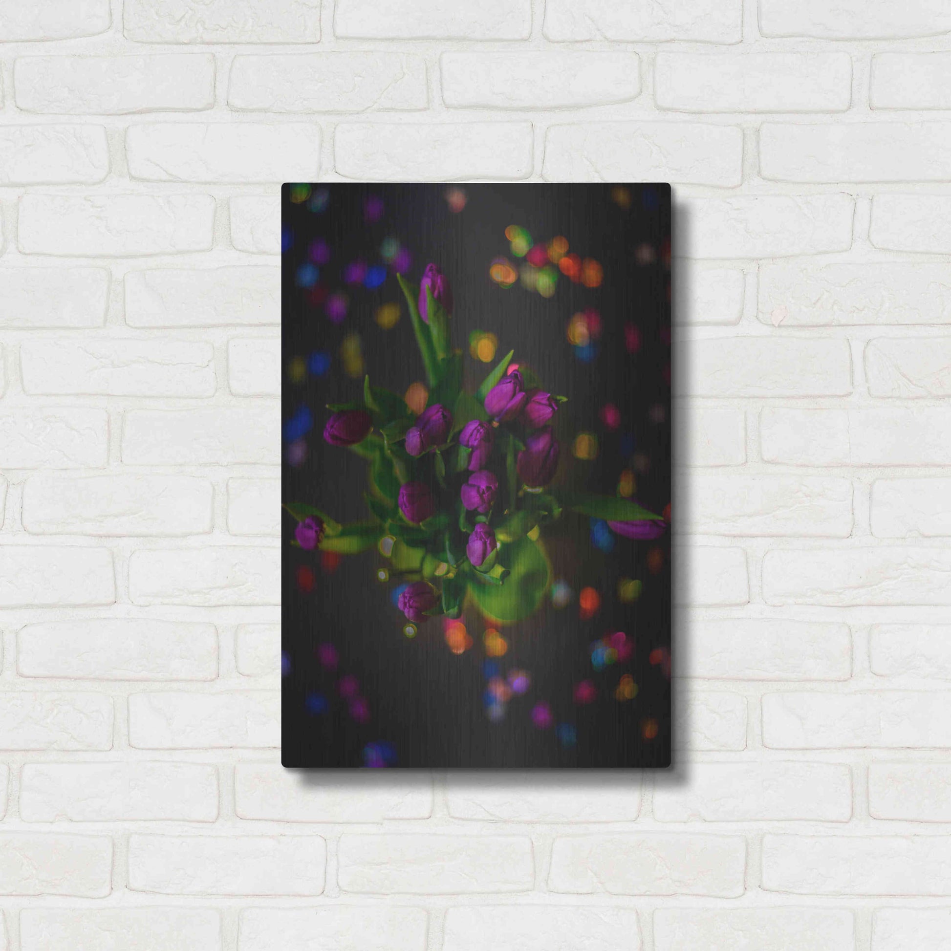 Luxe Metal Art 'Tulip Confetti' by Epic Portfolio Metal Wall Art,16x24