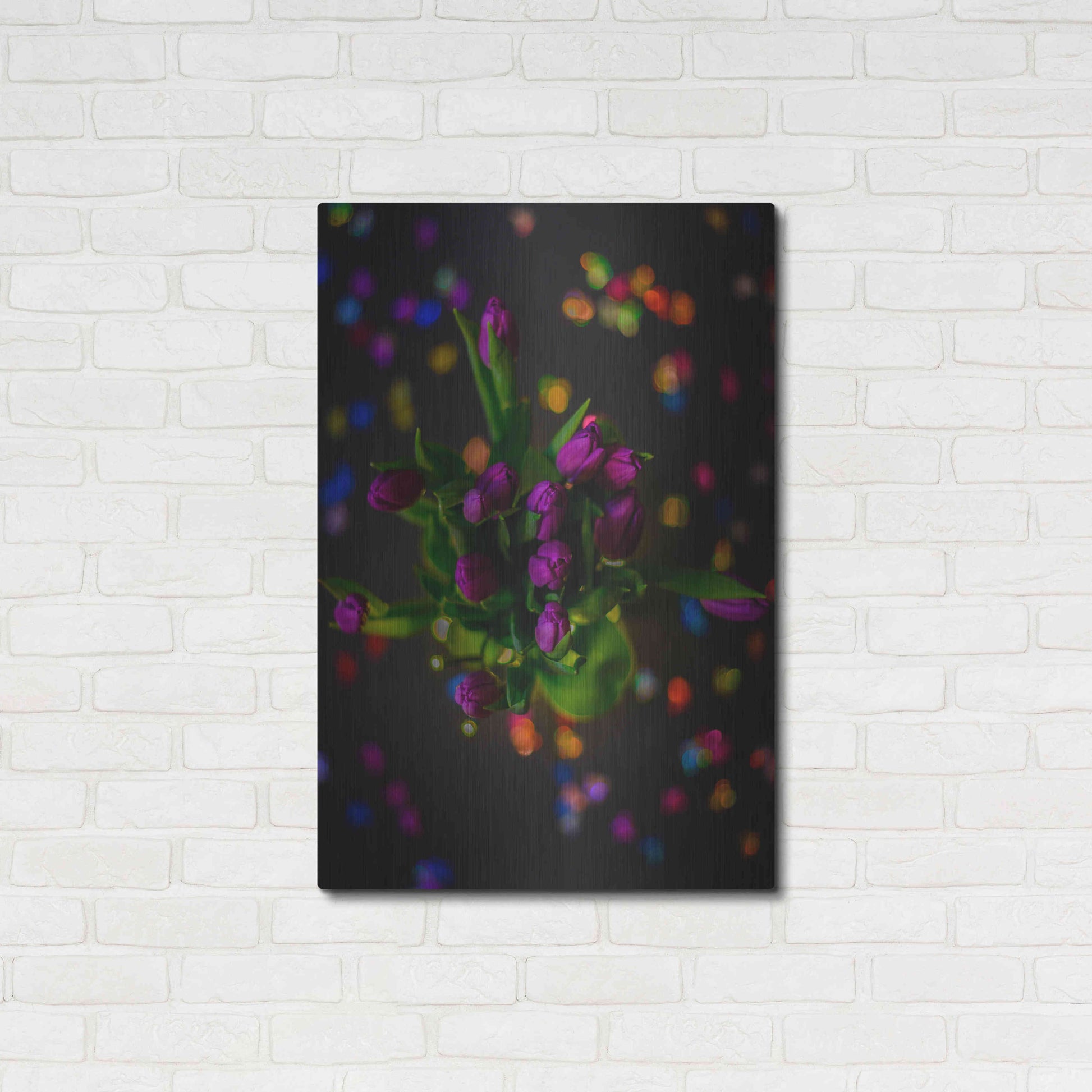 Luxe Metal Art 'Tulip Confetti' by Epic Portfolio Metal Wall Art,24x36