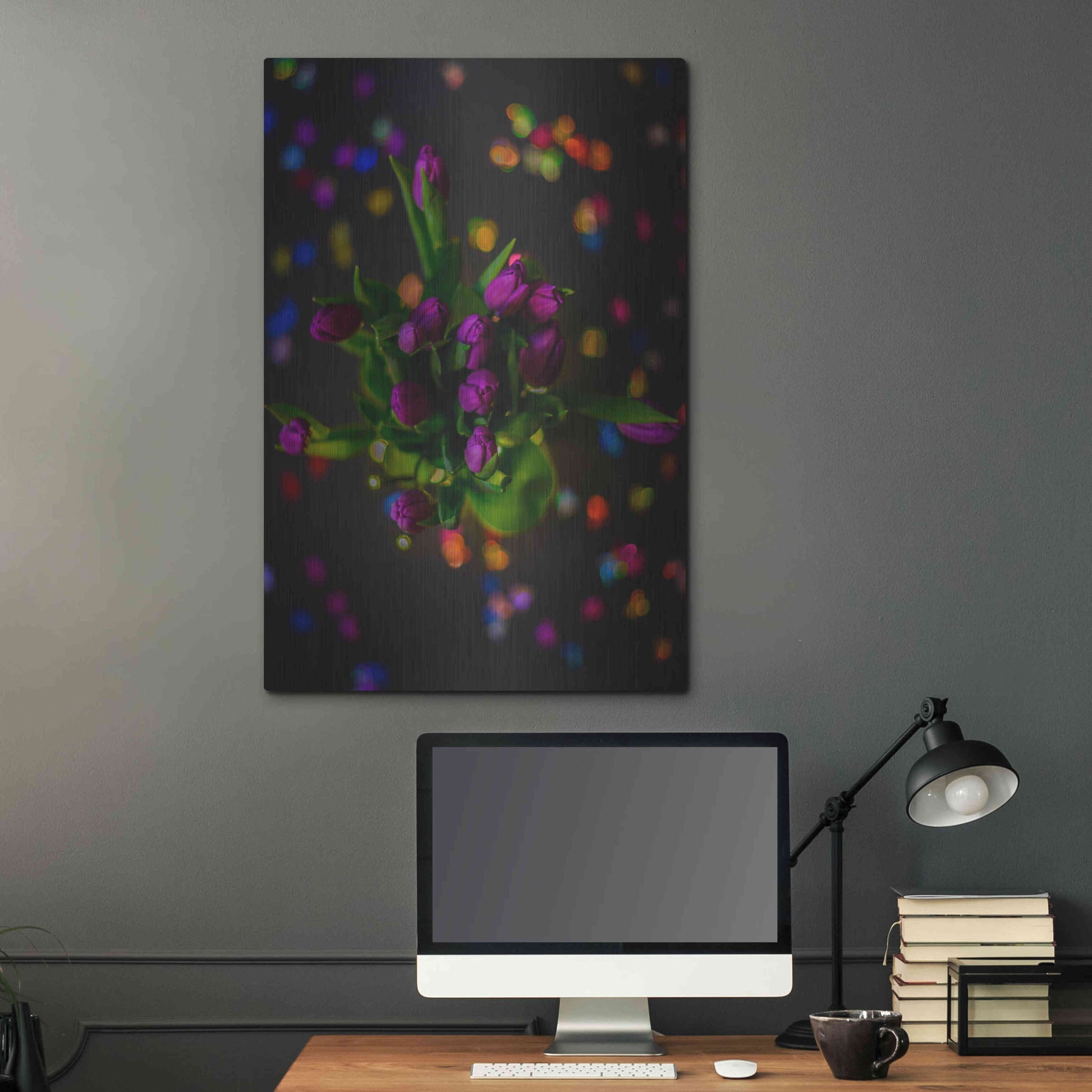 Luxe Metal Art 'Tulip Confetti' by Epic Portfolio Metal Wall Art,24x36