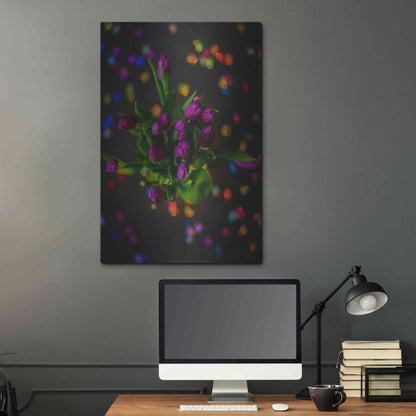 Luxe Metal Art 'Tulip Confetti' by Epic Portfolio Metal Wall Art,24x36