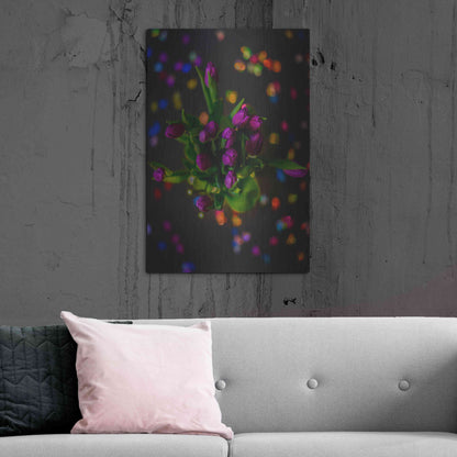 Luxe Metal Art 'Tulip Confetti' by Epic Portfolio Metal Wall Art,24x36