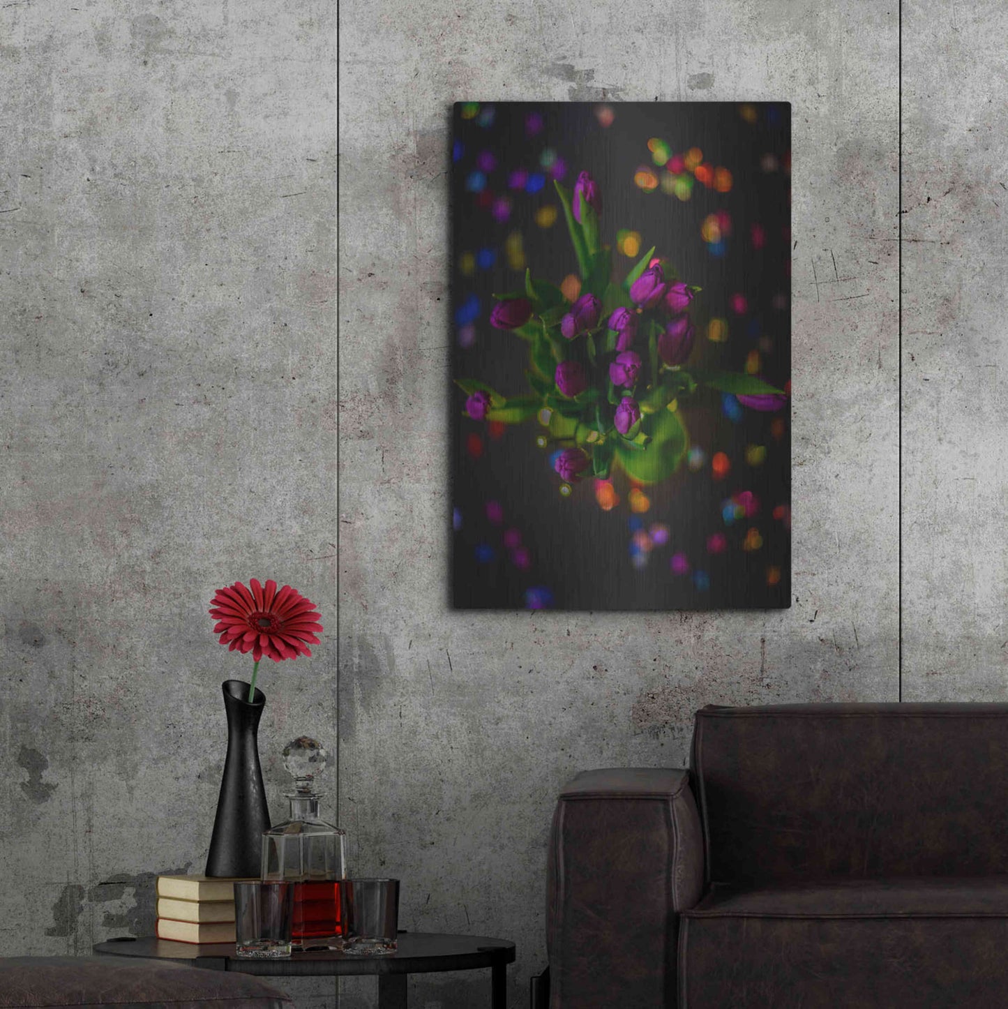 Luxe Metal Art 'Tulip Confetti' by Epic Portfolio Metal Wall Art,24x36