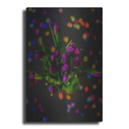 Luxe Metal Art 'Tulip Confetti' by Epic Portfolio Metal Wall Art