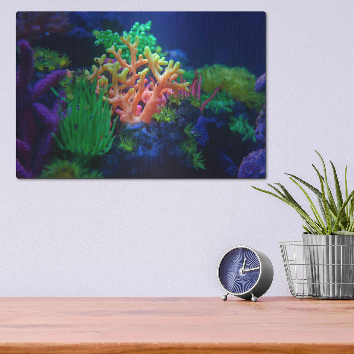 Luxe Metal Art 'Underwater Amazons' by Epic Portfolio Metal Wall Art,16x12