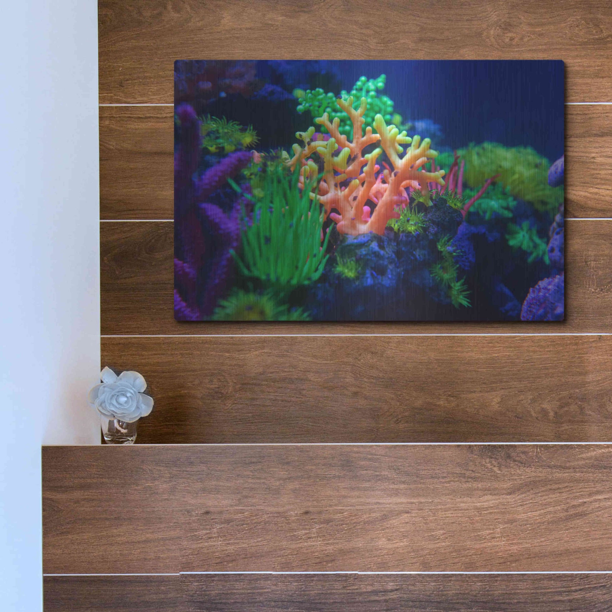 Luxe Metal Art 'Underwater Amazons' by Epic Portfolio Metal Wall Art,16x12