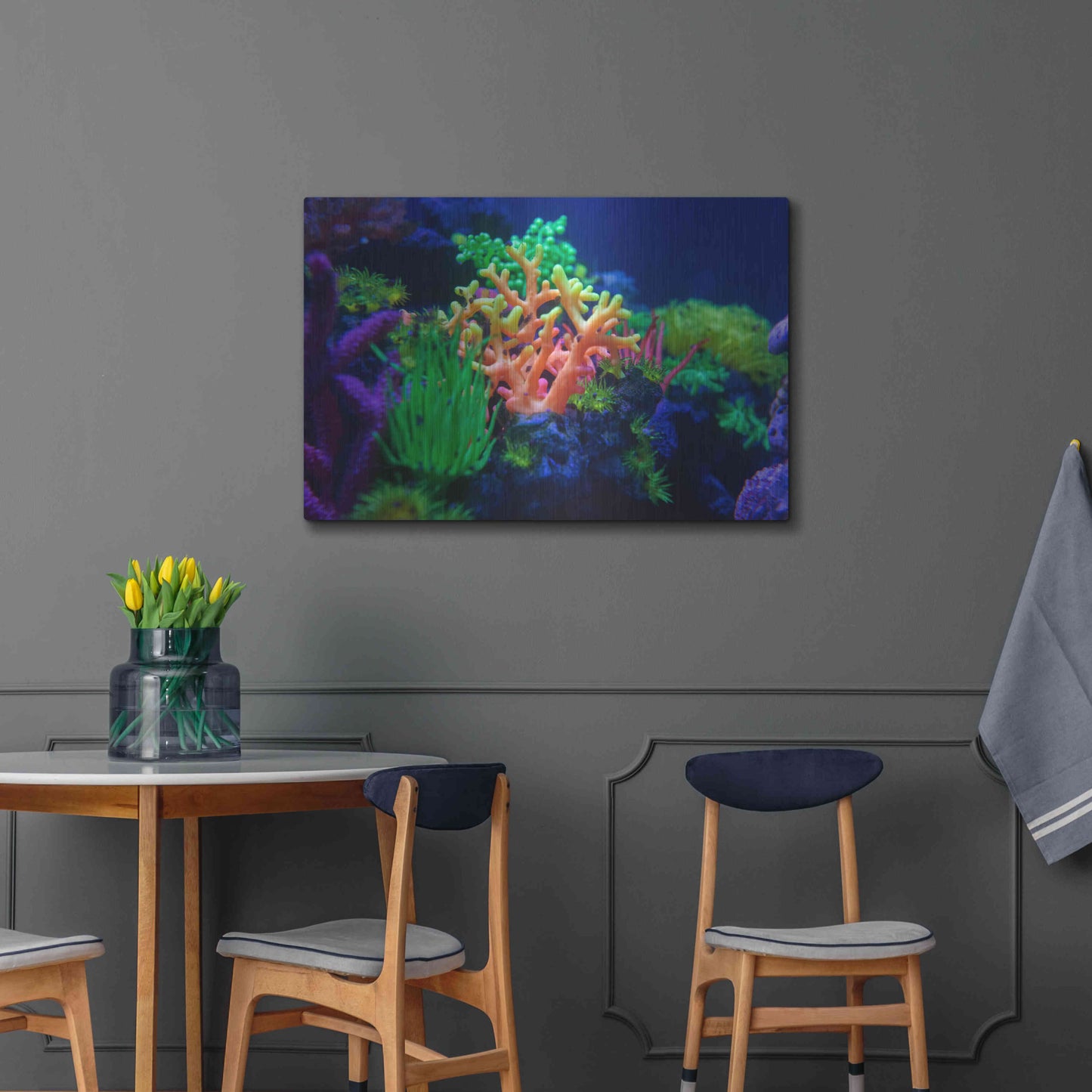 Luxe Metal Art 'Underwater Amazons' by Epic Portfolio Metal Wall Art,36x24