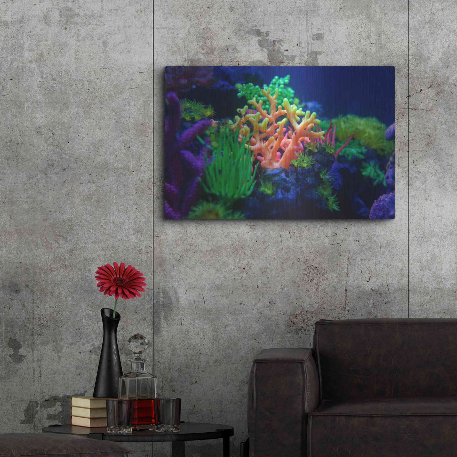 Luxe Metal Art 'Underwater Amazons' by Epic Portfolio Metal Wall Art,36x24