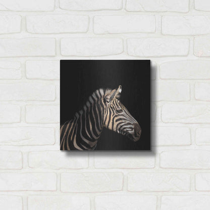 Luxe Metal Art 'Zebra' by Epic Portfolio Metal Wall Art,12x12