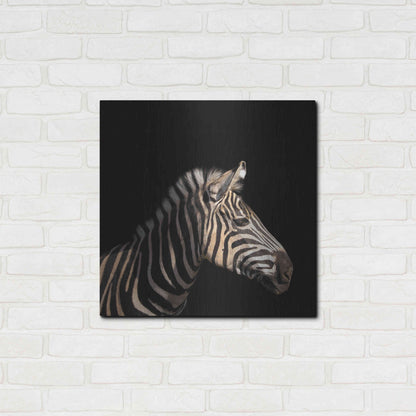 Luxe Metal Art 'Zebra' by Epic Portfolio Metal Wall Art,24x24