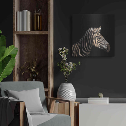 Luxe Metal Art 'Zebra' by Epic Portfolio Metal Wall Art,24x24