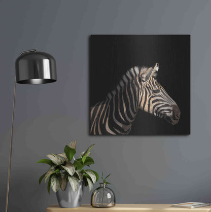 Luxe Metal Art 'Zebra' by Epic Portfolio Metal Wall Art,24x24