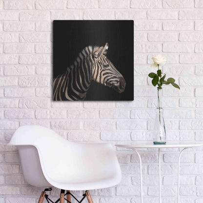 Luxe Metal Art 'Zebra' by Epic Portfolio Metal Wall Art,24x24