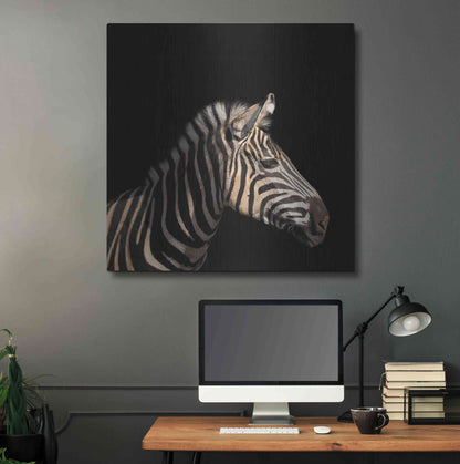 Luxe Metal Art 'Zebra' by Epic Portfolio Metal Wall Art,36x36