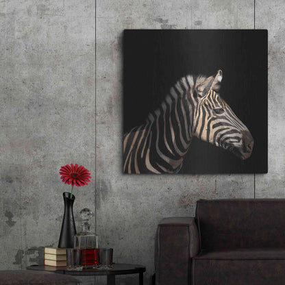 Luxe Metal Art 'Zebra' by Epic Portfolio Metal Wall Art,36x36