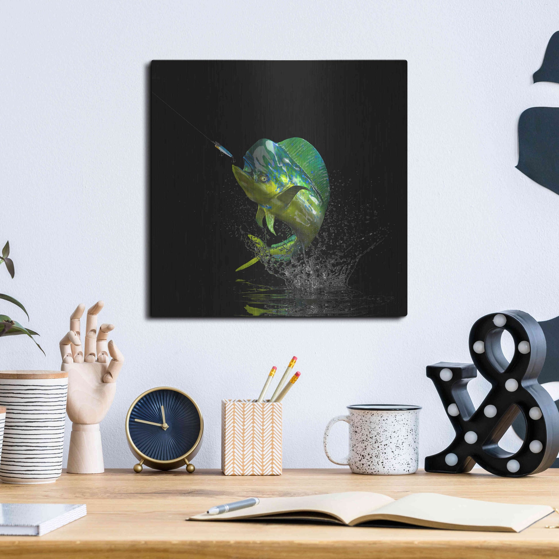 Luxe Metal Art 'Fisherman's Dream' by Epic Portfolio, Metal Wall Art,12x12