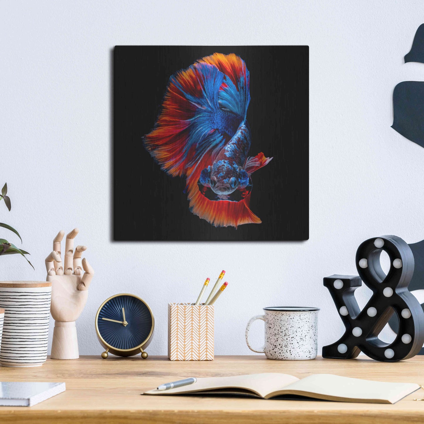 Luxe Metal Art 'Flamenco Fighter' by Epic Portfolio, Metal Wall Art,12x12