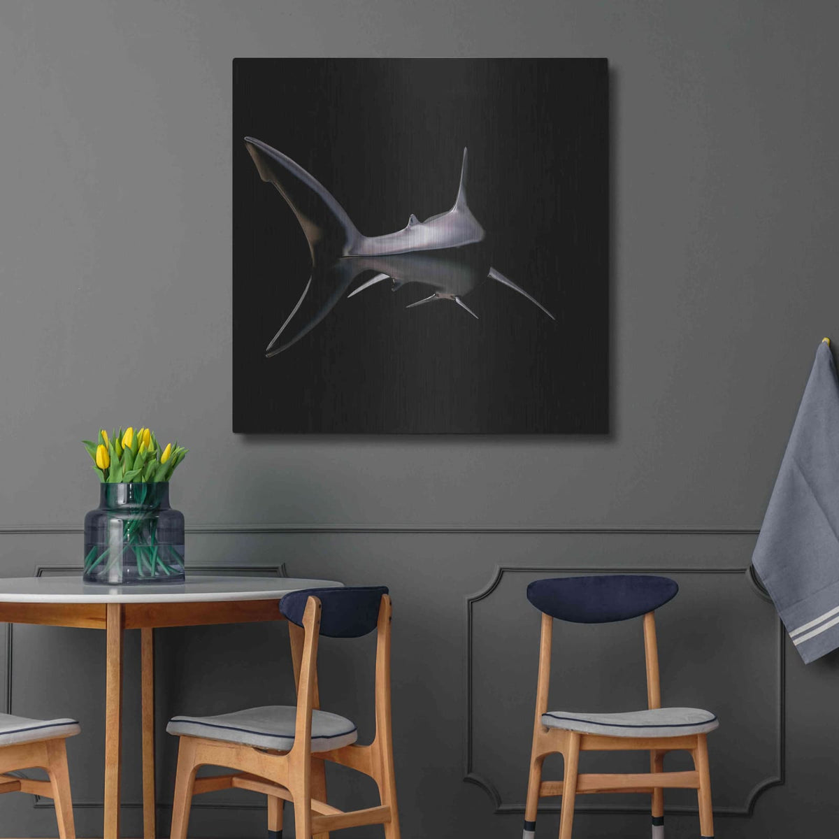 'Jaws' by Luxe Metal Portfolio – Metal Wall Art, 36x36 room view