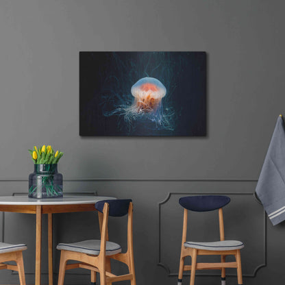 Luxe Metal Art 'Peachy Jellyfish' by Epic Portfolio, Metal Wall Art,36x24