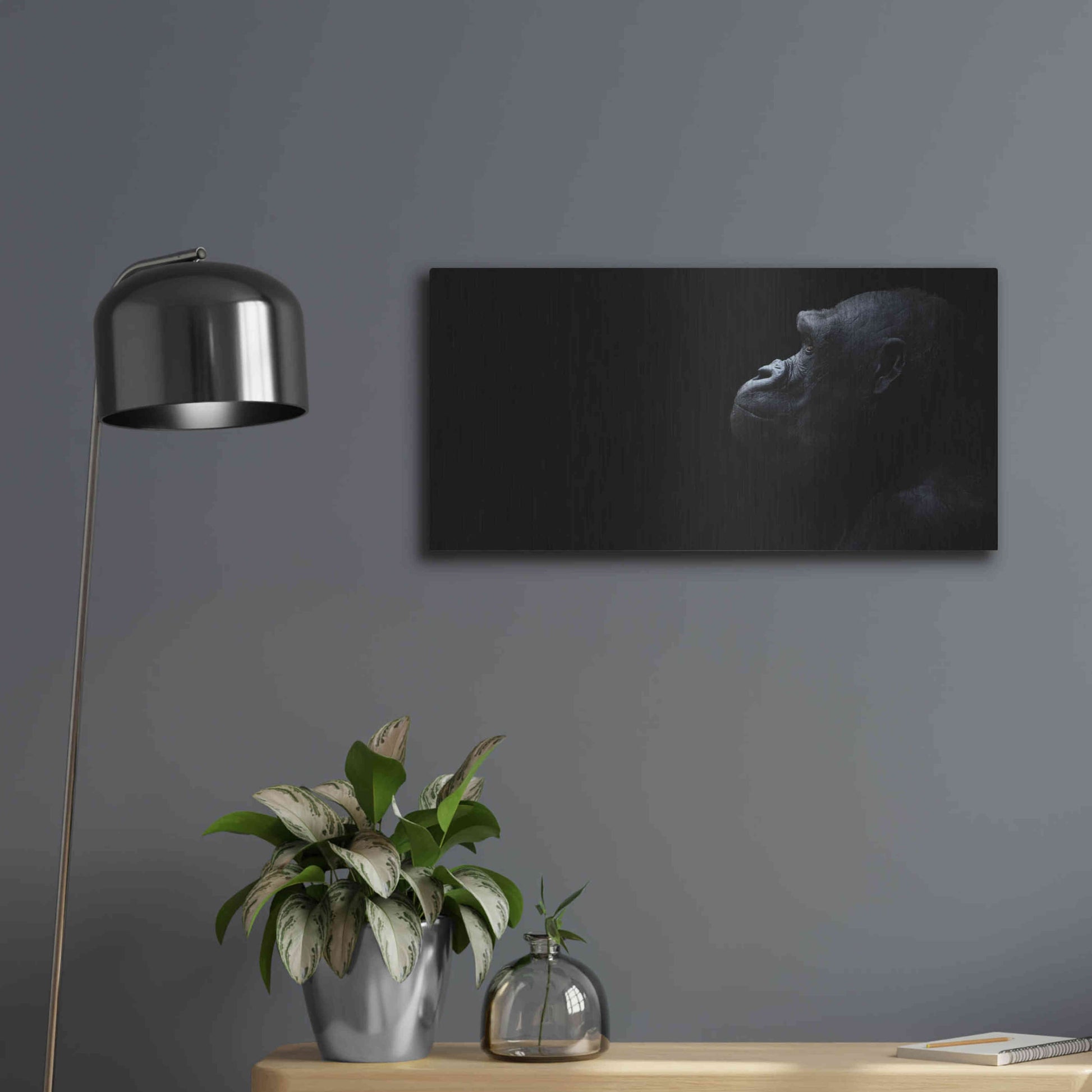 Luxe Metal Art 'Thinking Of Bored Apes' by Epic Portfolio, Metal Wall Art,24x12