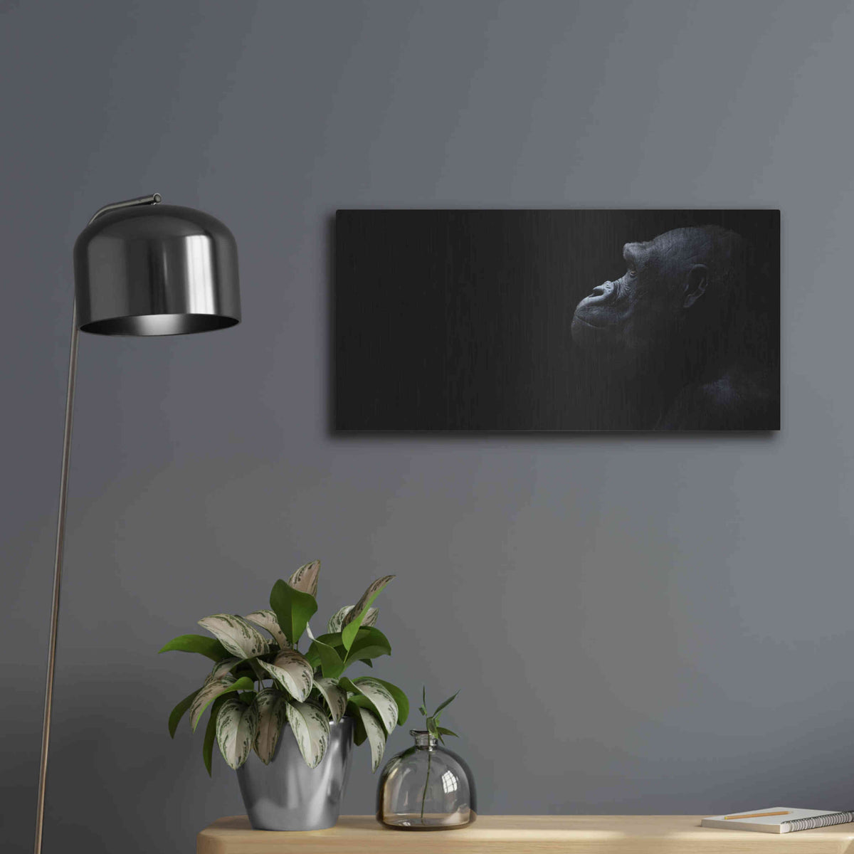 Luxe Metal Art 'Thinking Of Bored Apes' by Epic Portfolio, Metal Wall Art,24x12
