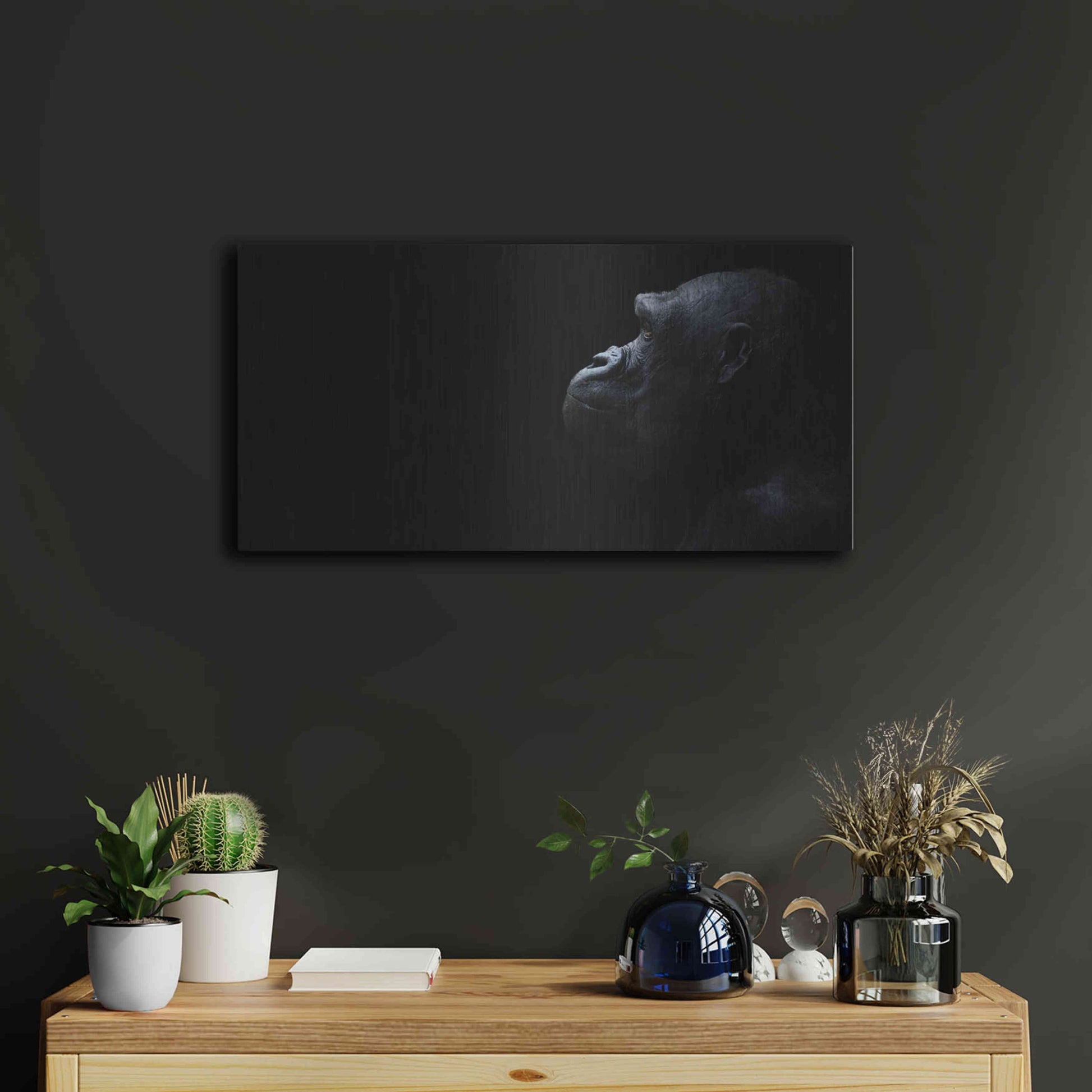 Luxe Metal Art 'Thinking Of Bored Apes' by Epic Portfolio, Metal Wall Art,24x12