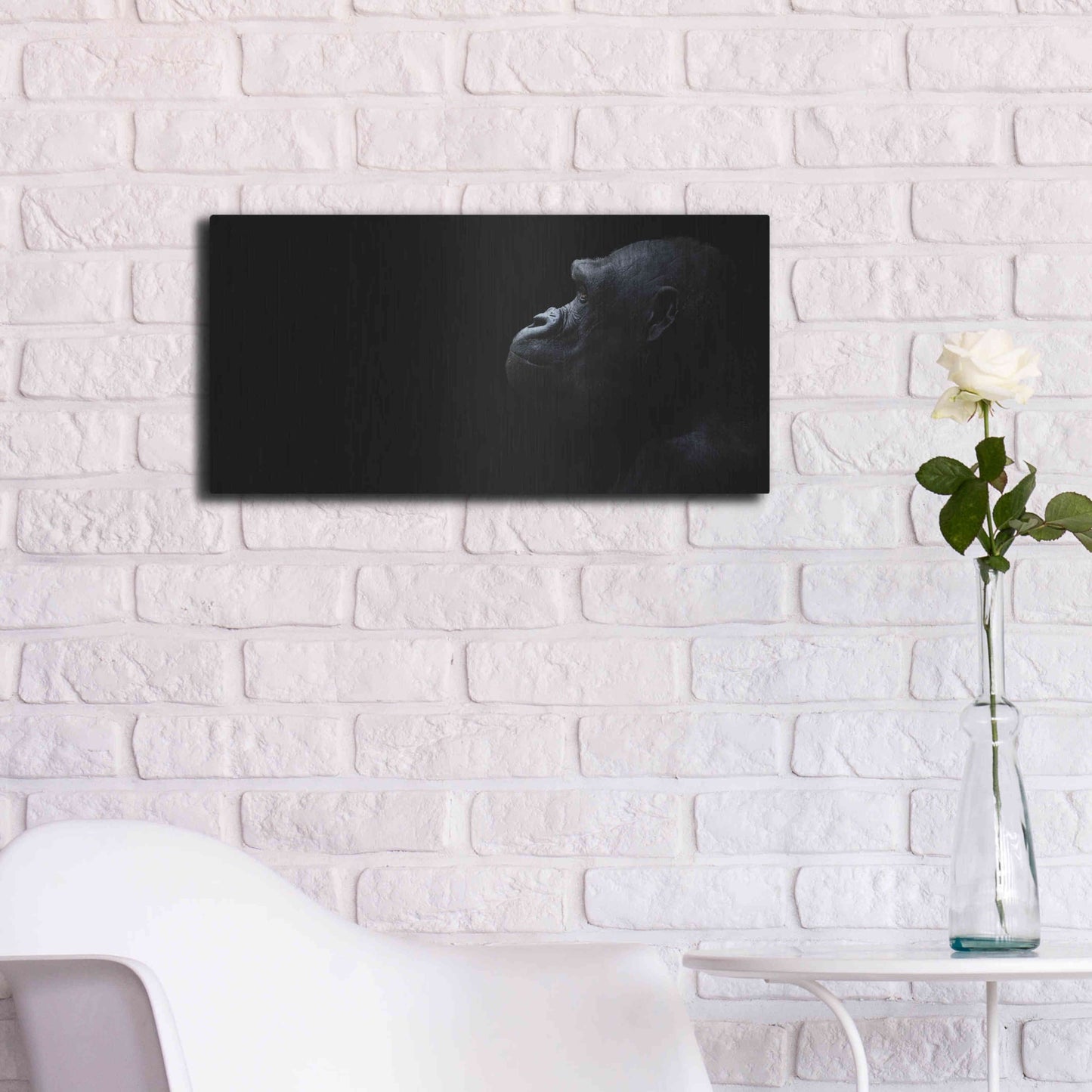 Luxe Metal Art 'Thinking Of Bored Apes' by Epic Portfolio, Metal Wall Art,24x12