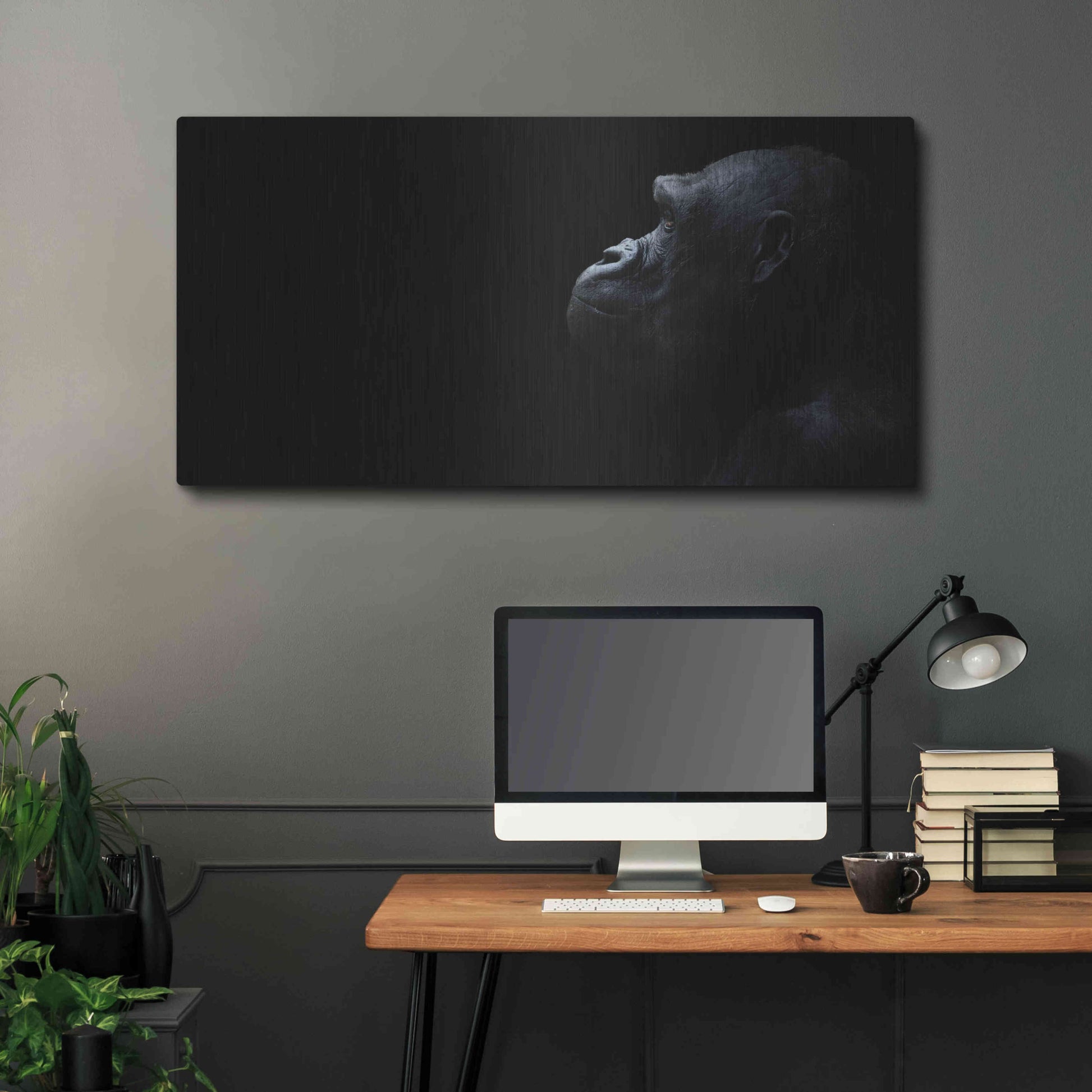 Luxe Metal Art 'Thinking Of Bored Apes' by Epic Portfolio, Metal Wall Art,48x24