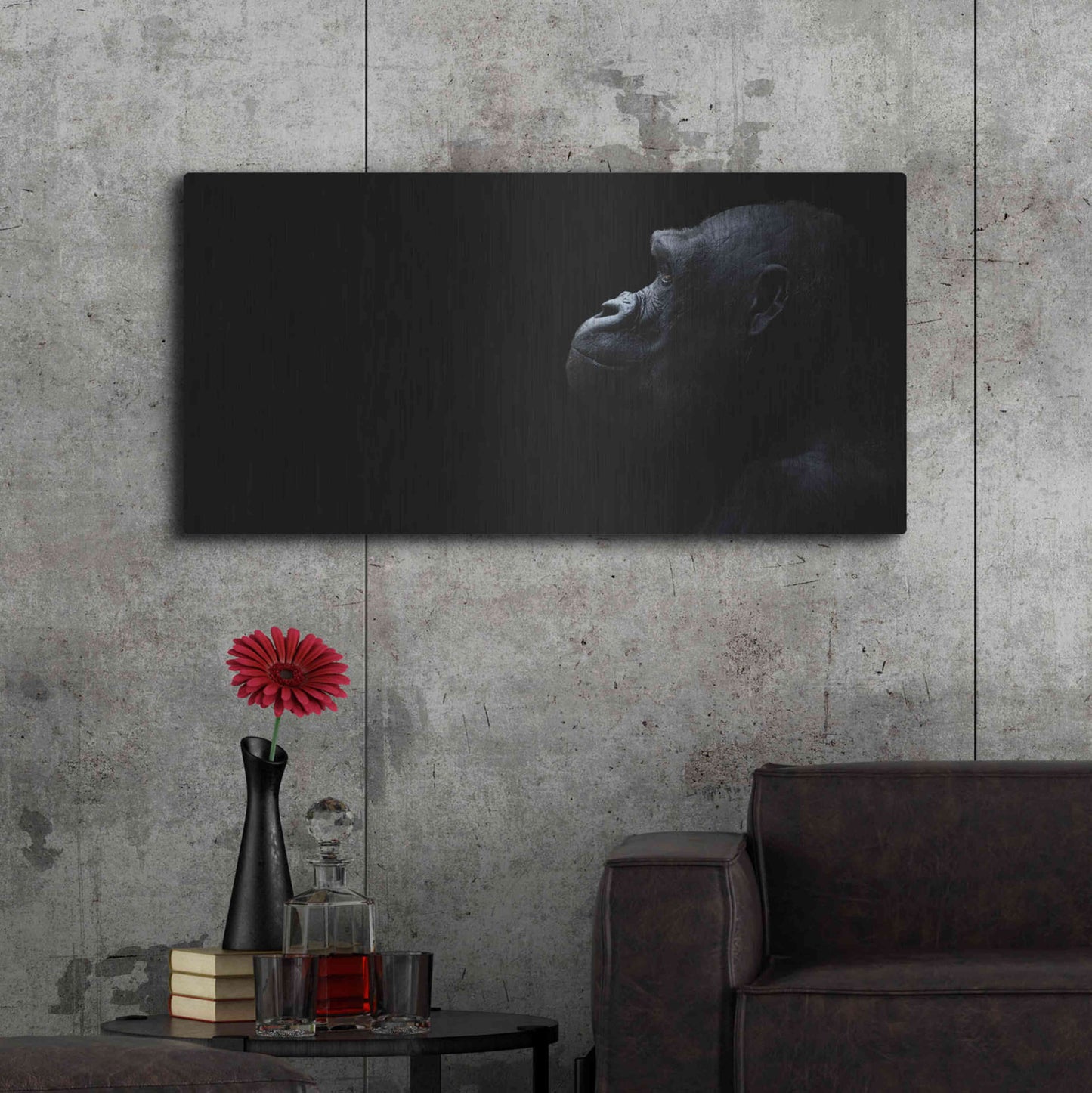 Luxe Metal Art 'Thinking Of Bored Apes' by Epic Portfolio, Metal Wall Art,48x24