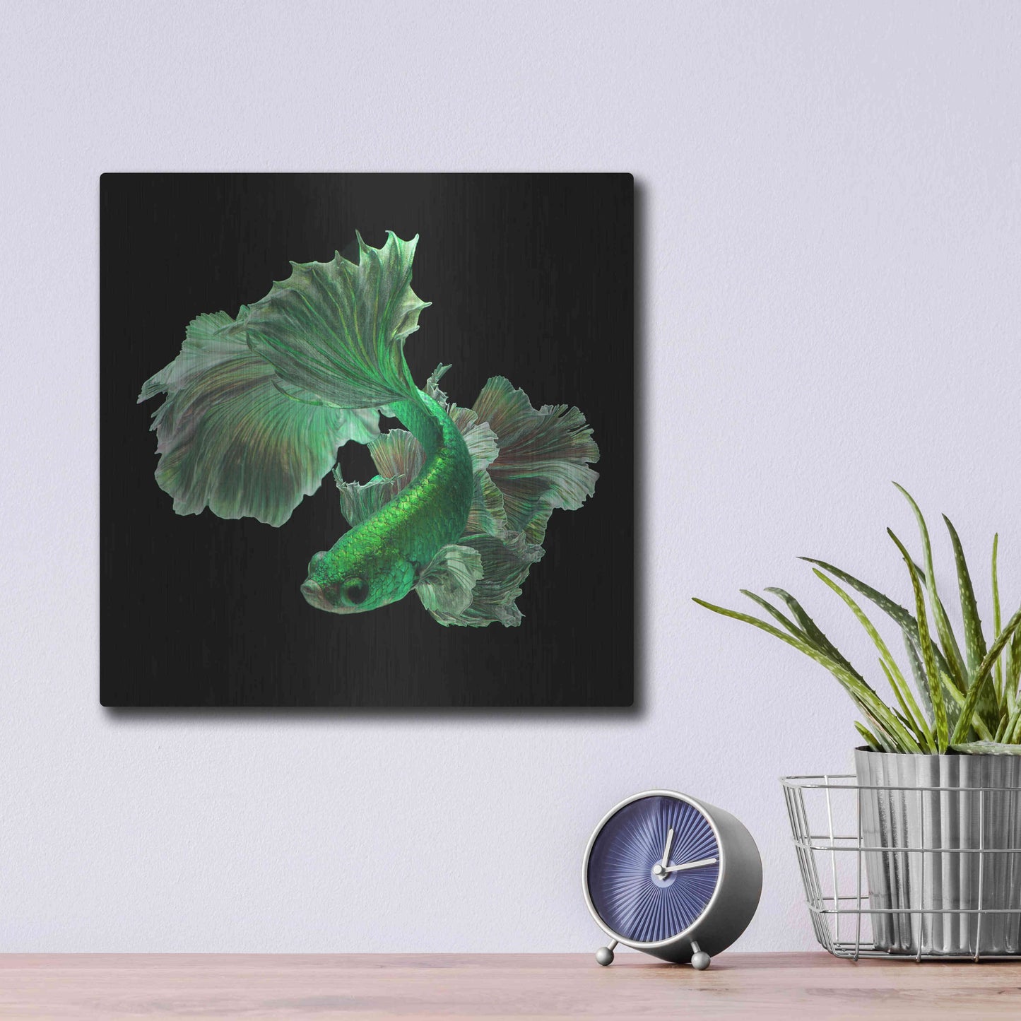 Luxe Metal Art 'Emerald Fighter' by Epic Portfolio, Metal Wall Art,12x12