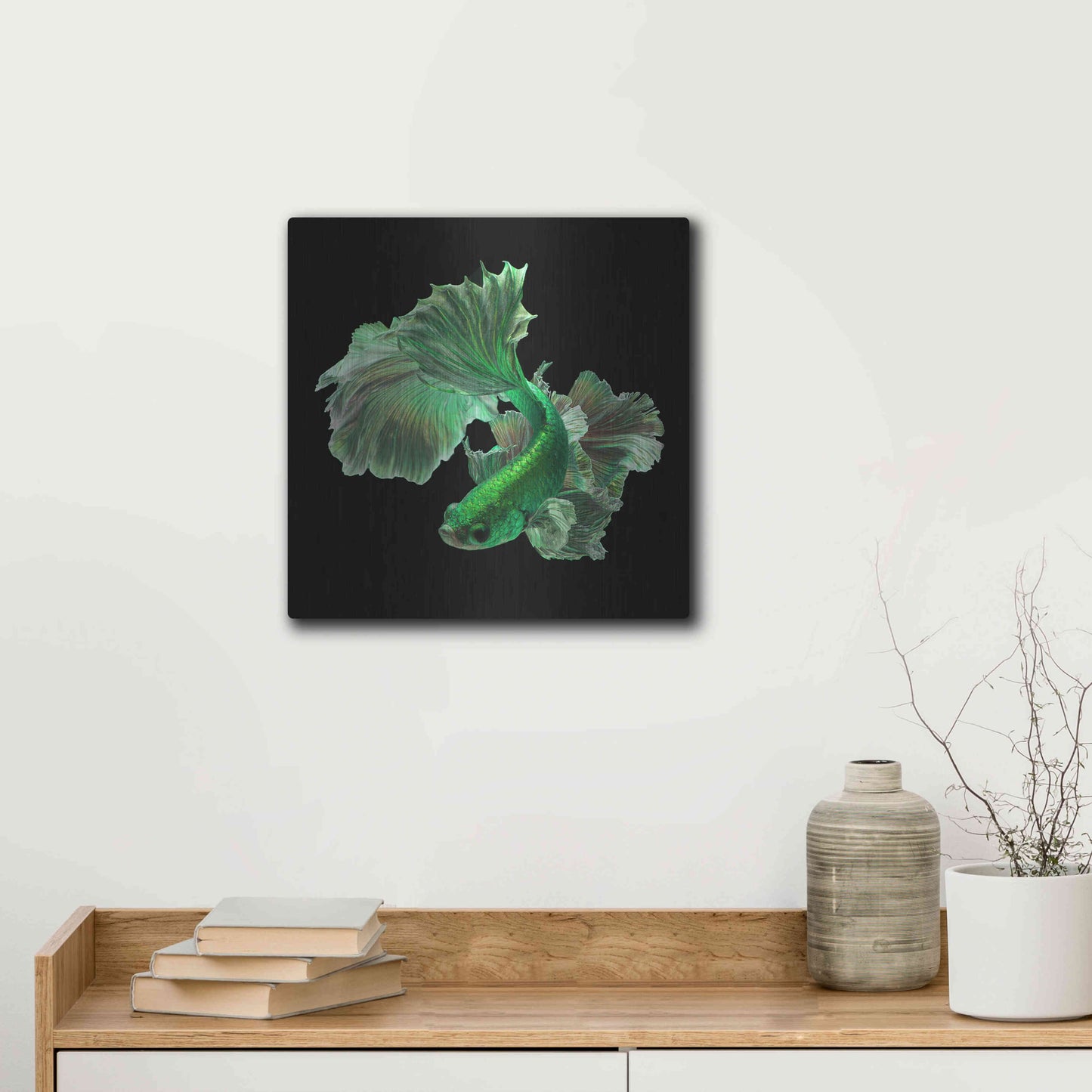 Luxe Metal Art 'Emerald Fighter' by Epic Portfolio, Metal Wall Art,12x12