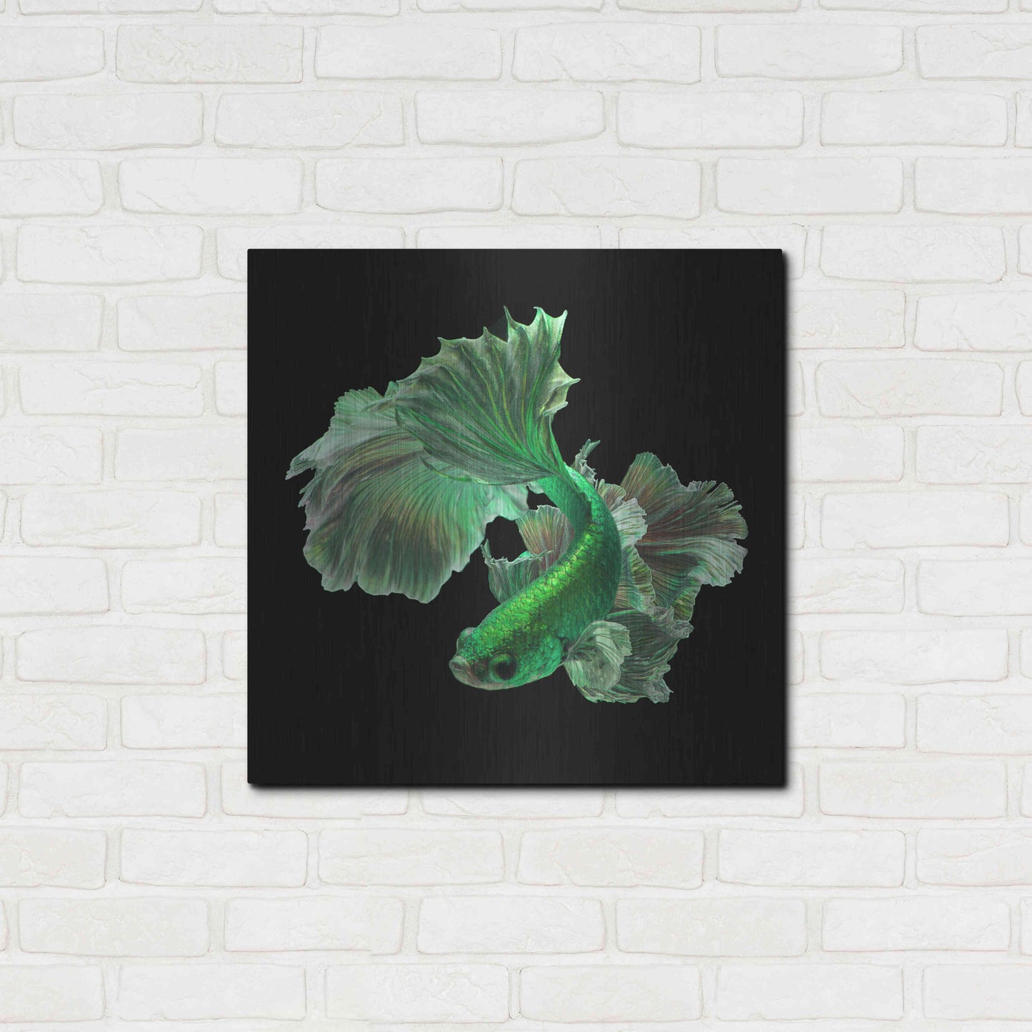 Luxe Metal Art 'Emerald Fighter' by Epic Portfolio, Metal Wall Art,24x24