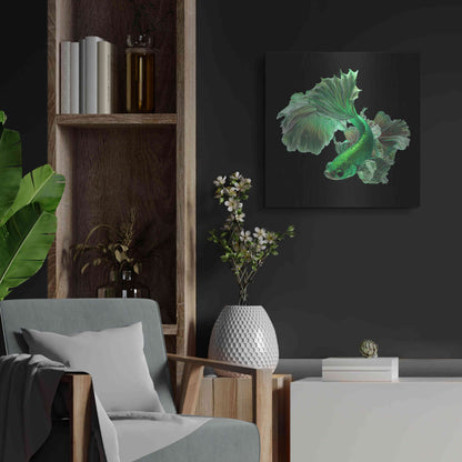 Luxe Metal Art 'Emerald Fighter' by Epic Portfolio, Metal Wall Art,24x24