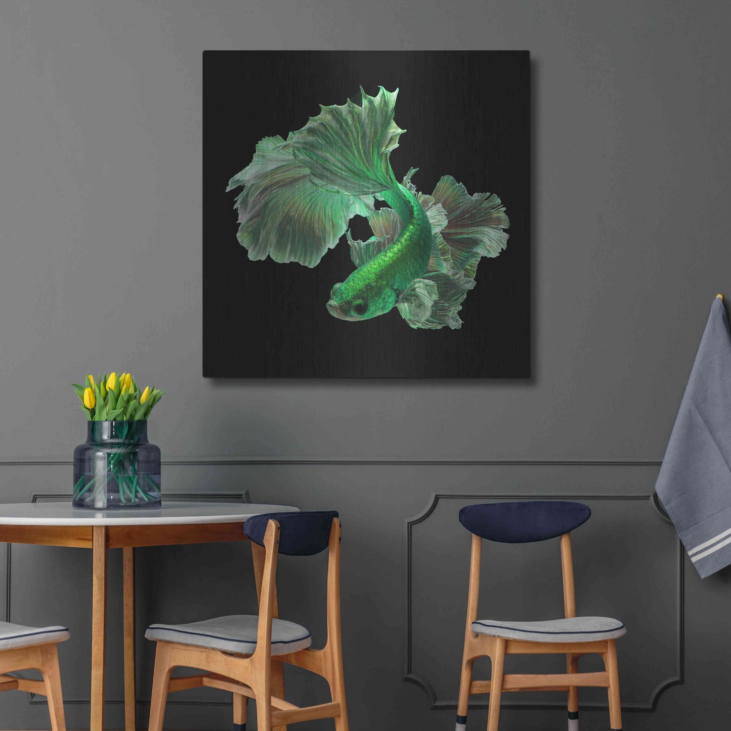 Luxe Metal Art 'Emerald Fighter' by Epic Portfolio, Metal Wall Art,36x36